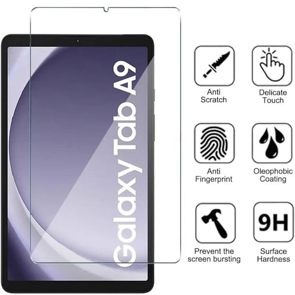 Samsung Galaxy Tab A9 -näytönsuoja karkaistu lasi 9H läpinäkyvä  
