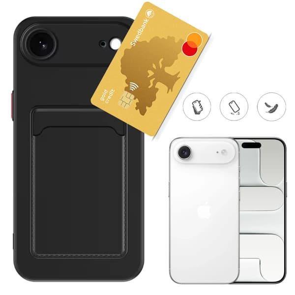 Iphone Air skal mobilskal kortholder slot sort BLACK  