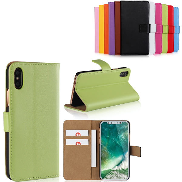 iPhone X/XS lompakkokotelo lompakko kotelo kuori suoja vihreä - Vihreä iPhone X/XS
