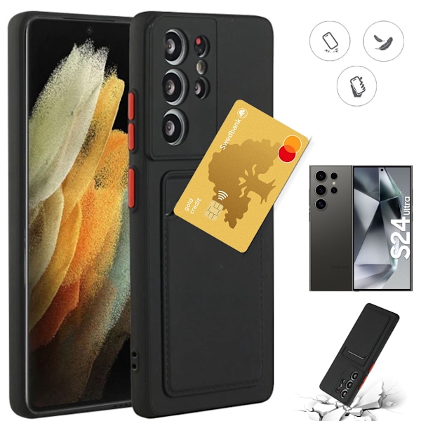 Samsung Galaxy S24 ULTRA mobilcover kortlomme sort BLACK  