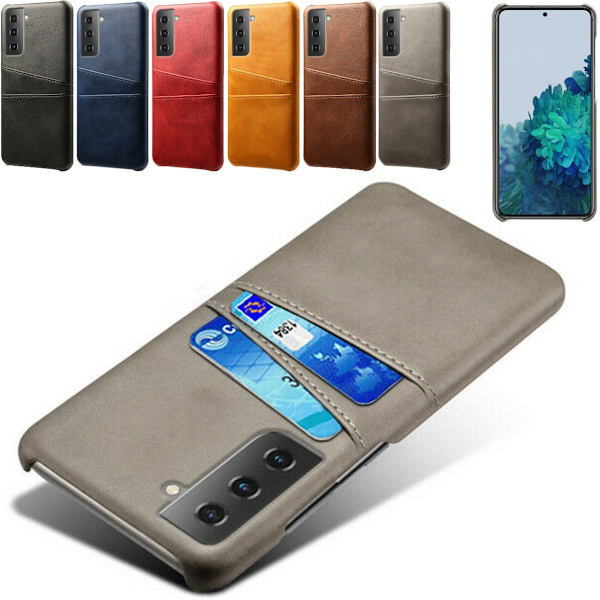 Samsung Galaxy S21 -kuori korttikotelolla Light brown / beige Samsung S21
