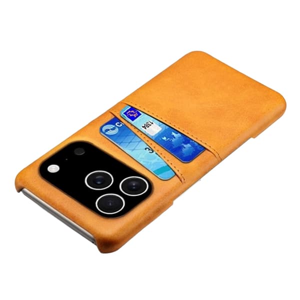 1SWEDEN skal kortholder til iPhone 17 Pro Max - lysebrun LIGHT BROWN Iphone 17 Pro Max
