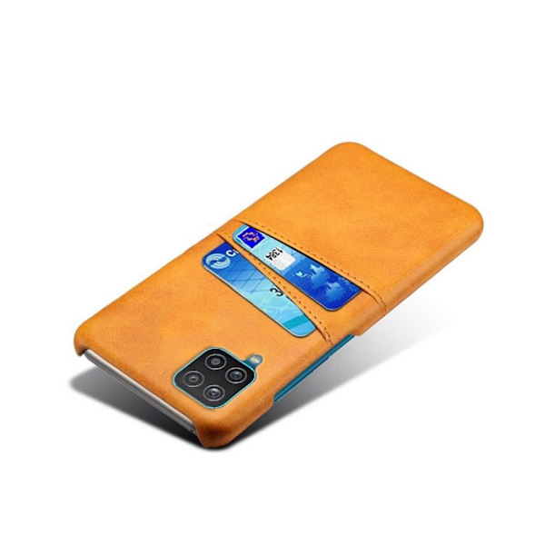 Kortholder Samsung A12 cover mobilcover hul til oplader hovedtelefoner - Lysebrun / beige Samsung Galaxy A12