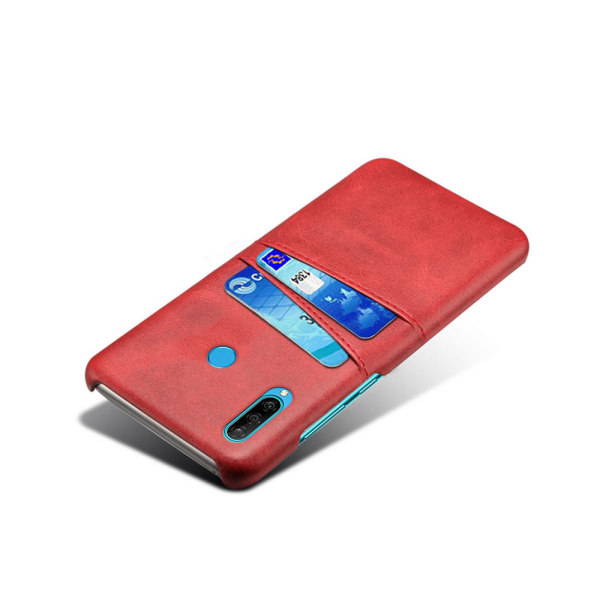 Korthållare Huawei P30 Lite skal mobilskal hål laddare hörlurar RÖD
