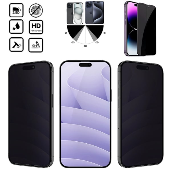 Iphone 15 Pro/ProMax/Plus/skal skærmbeskyttelse privacy - ANTISPY IPHONE 15 PLUS