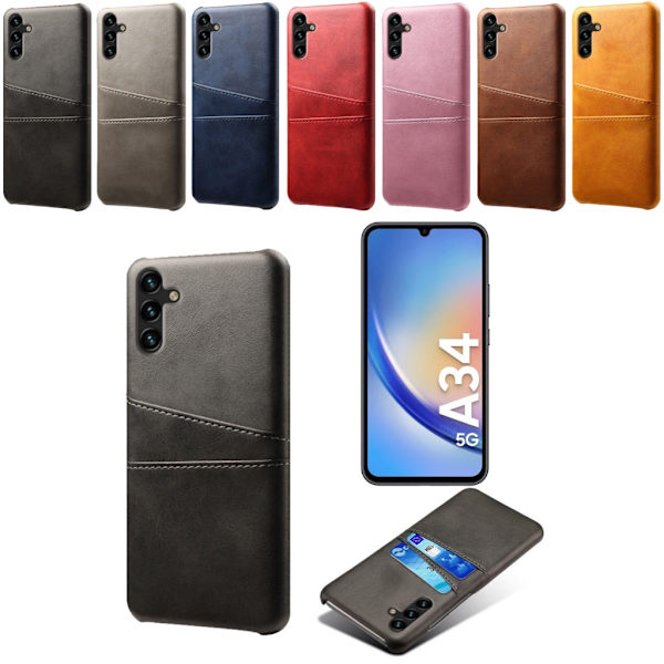 Korttikotelo Samsung A34 5G kuori puhelinkuori reikä laturi kuulokkeet - Pink Samsung Galaxy A34