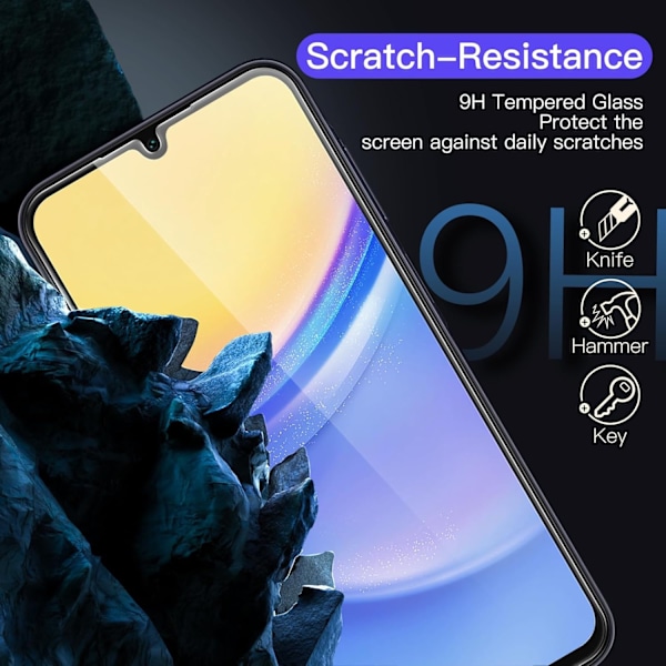 2-pakkia Samsung Galaxy A15 Tempered Glass -näytönsuojia Premium läpinäkyvä