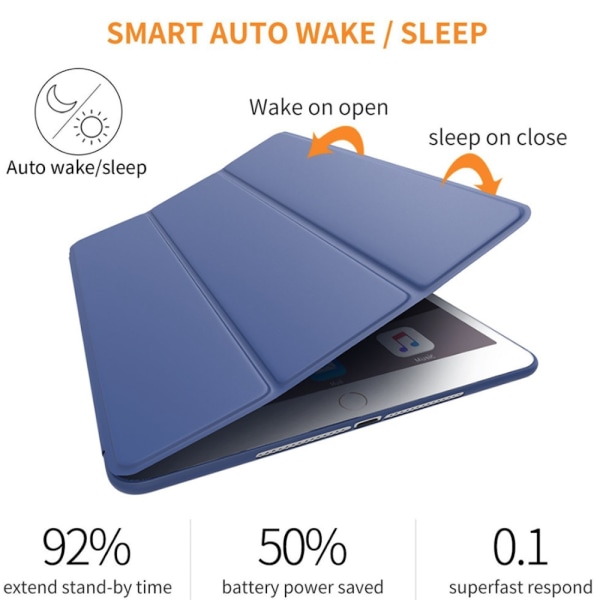 Alla modeller silikon iPad fodral air/pro/mini smart cover case- Ljusblå Ipad Mini 1/2/3