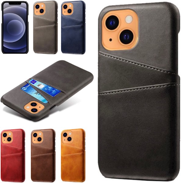 iPhone 13 mini skal kortholder - Brown