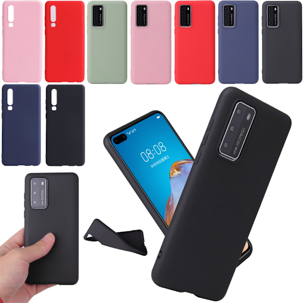 Silikon TPU skal Huawei P30/P20/P40 Pro/lite/E fodral rosa - Rosa P30 lite Huawei