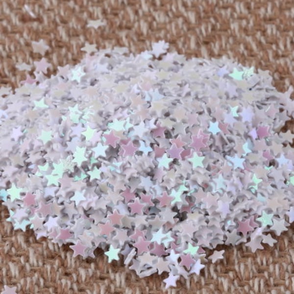 20 gram konfetti skimrande stjärnor fest kalas bröllop Vit , rosa, silver