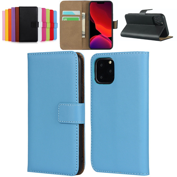 iPhone 11 plånboksfodral plånbok fodral skal skydd kort blå - Blå iPhone 11
