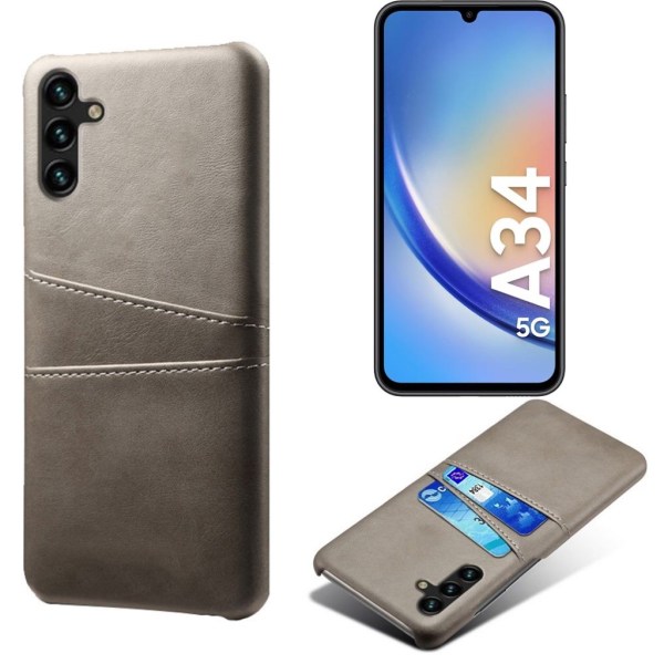 Korttikotelo Samsung A34 5G kuori puhelinkuori reikä laturi kuulokkeet - Grey Samsung Galaxy A34