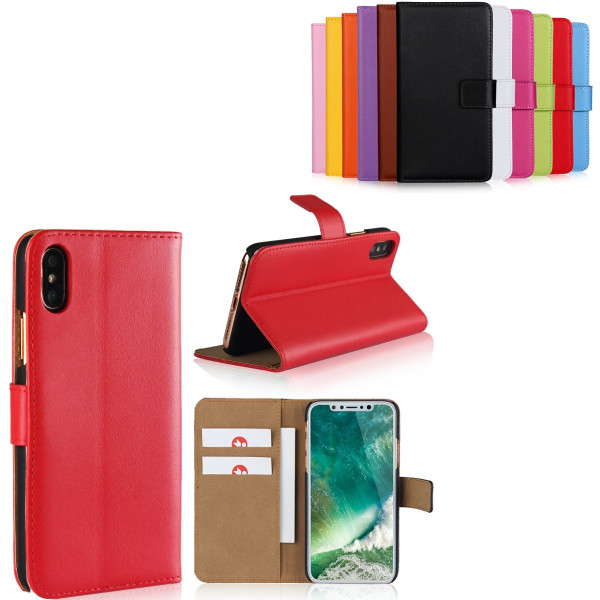 iPhone X/XS plånboksfodral plånbok fodral skal skydd kort röd - Röd iPhone X/XS