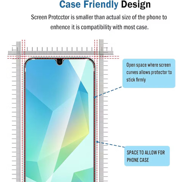 2-pakkia Samsung Galaxy A16 Tempered Glass -näytönsuojia Premium läpinäkyvä