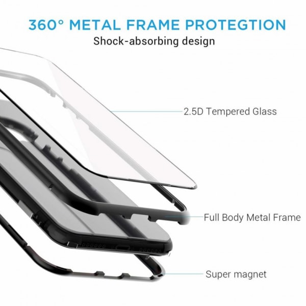 Qi magnet skal skydd fodral iPhone 11/12/SE Pro/ProMax/mini - Silver SE (2020)