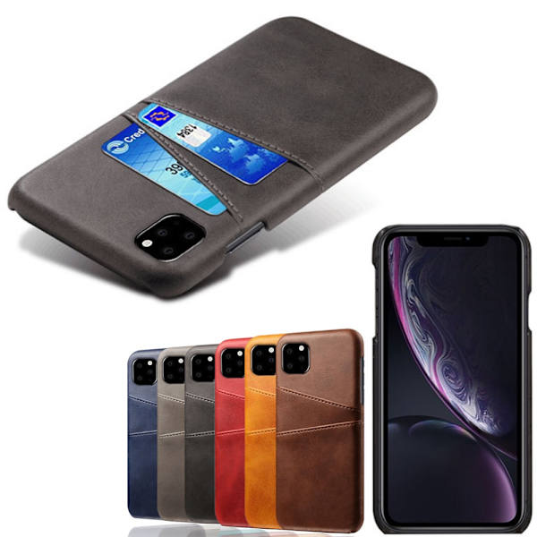 Iphone 12 Pro Max suojakotelo nahka kortti pidike amex - Punainen iPhone 12 Pro Max