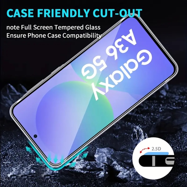 Samsung Galaxy A36 Näytönsuoja Karkaistu Lasi Premium 1-pakkaus läpinäkyvä