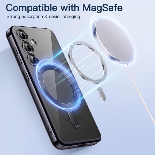 MagSafe cover Samsung Galaxy S24/S23/S22 mobilcover - Transparent/Black Samsung S23