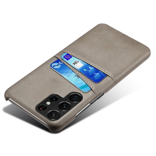 Kortholder Samsung S23 Ultra cover mobilcover i oplader hovedtelefoner - Grey Samsung Galaxy S23 Ultra