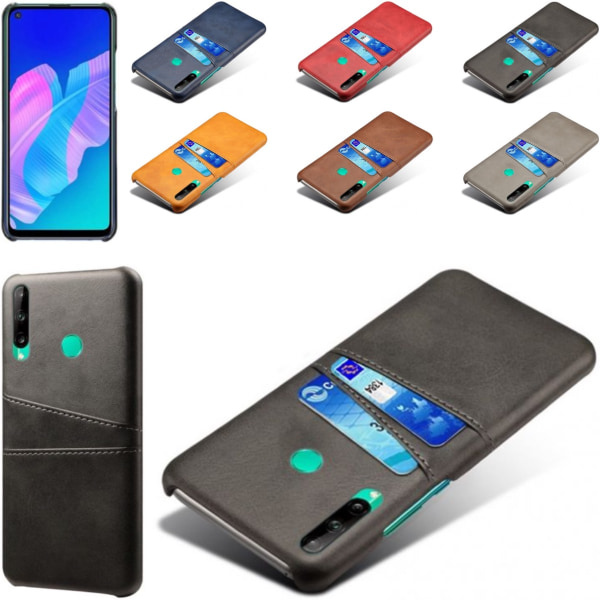 Huawei P40 lite E cover etui beskyttelse læder kort vis - Sort P40 lite E