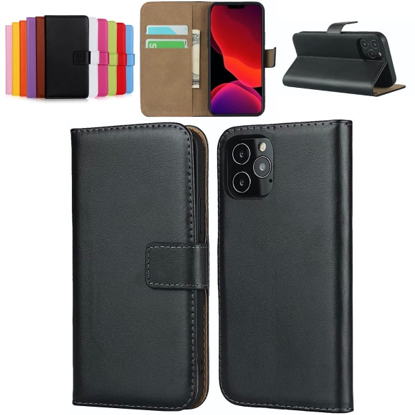 iPhone 11 plånboksfodral plånbok fodral skal skydd kort svart - Svart iPhone 11