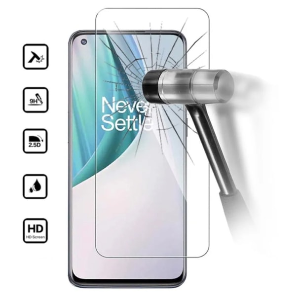 OnePlus NORD N10 näytönsuoja 9H sopii kuorikuulokkeisiin - Transparent OnePlus Nord N10 5G