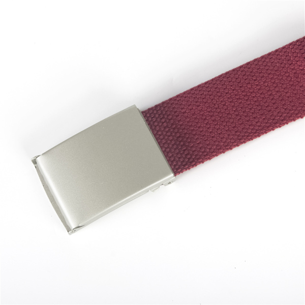 Skärp i vinröd / vin röd canvas tyg bälte unisex justerbar längd Vinröd