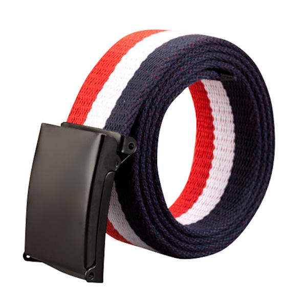 Bälte herr/dam/barn canvas tyg 5 olika skärp kläder svart vit - SVART/VITT/SVART/3 110 cm