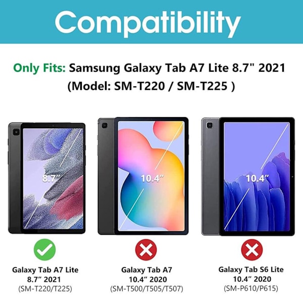 Samsung Galaxy Tab A7 Lite 2021 näytönsuoja Transparent