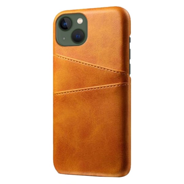 Kortholder Iphone 14 cover mobilcover udskæring til oplader hovedtelefoner - Light brown / Beige iPhone 14