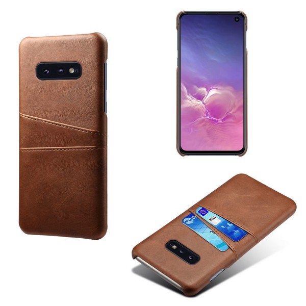 Samsung S10E beskyttende etui cover læder kort vis amex mastercard - Blå Samsung Galaxy S10E