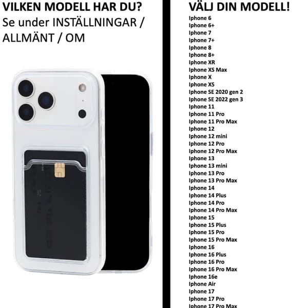 Vælg model: iPhone 16 Pro Max cover med kortholder Gennemsigtig IPHONE 16 PRO MAX