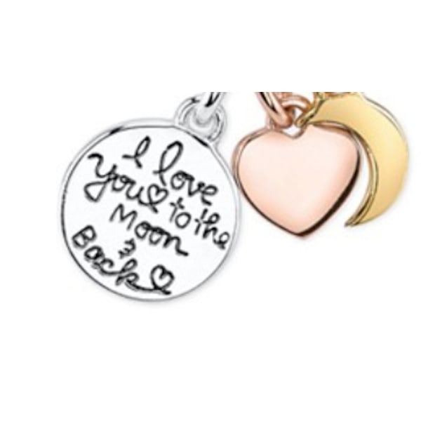Halsband med berlock texten " i love you to them and back" Silver , guld , koppar