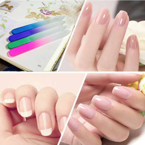 2-pack glas fil för manicure manikyr gelnaglar fil fest nagelfil flerfärgad