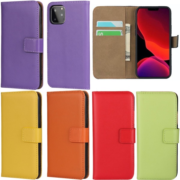 Iphone 11/11Pro/11ProMax plånbok skal fodral väska skydd kort - Lila iPhone 11