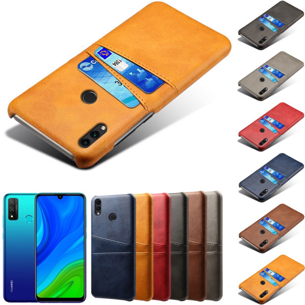 Huawei P smart 2020 cover etui beskyttelse læder kort vis - Sort P smart 2020