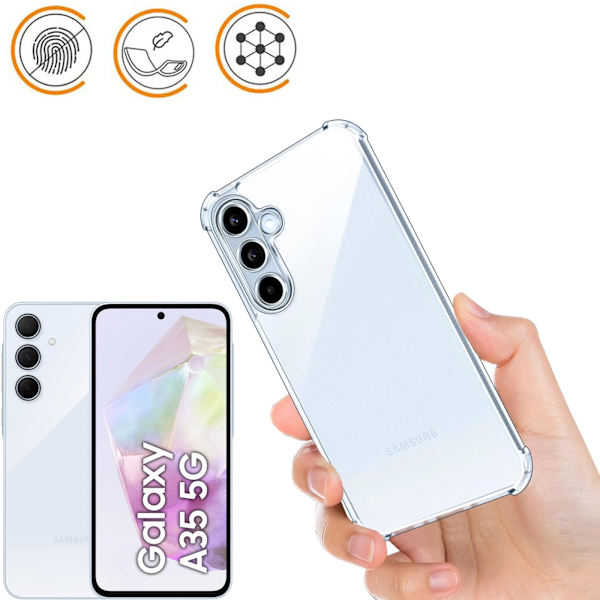 Samsung Galaxy A35 skal fodral Army V3 - Transparent Samsung A35