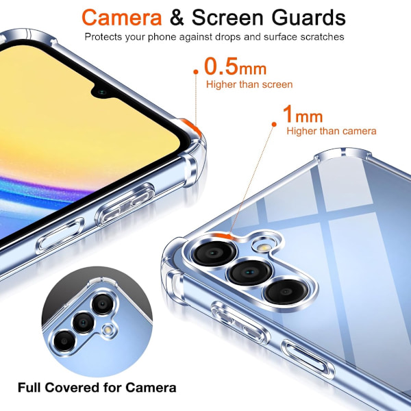 Army V3 Samsung Galaxy A15/A16/A55 skal etui - TRANSPARENT SAMSUNG A55