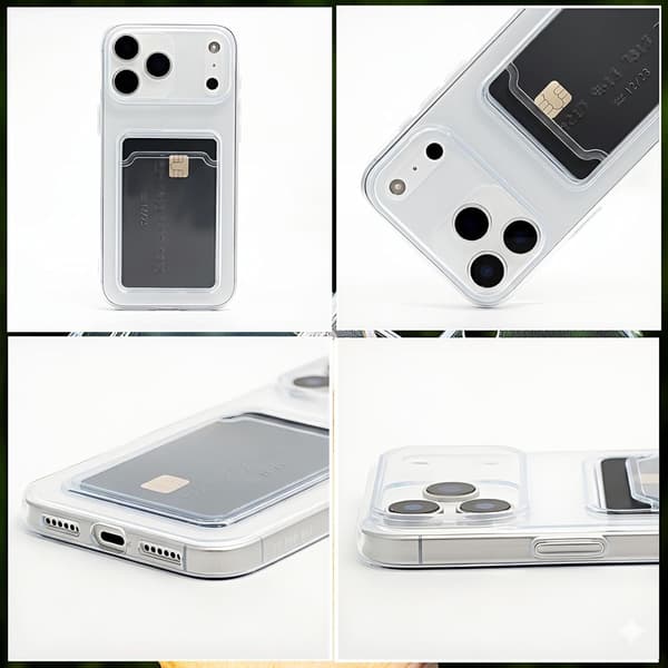 1SWEDEN kuori Iphone 17 Pro Max - korttipaikka TPU Transparent