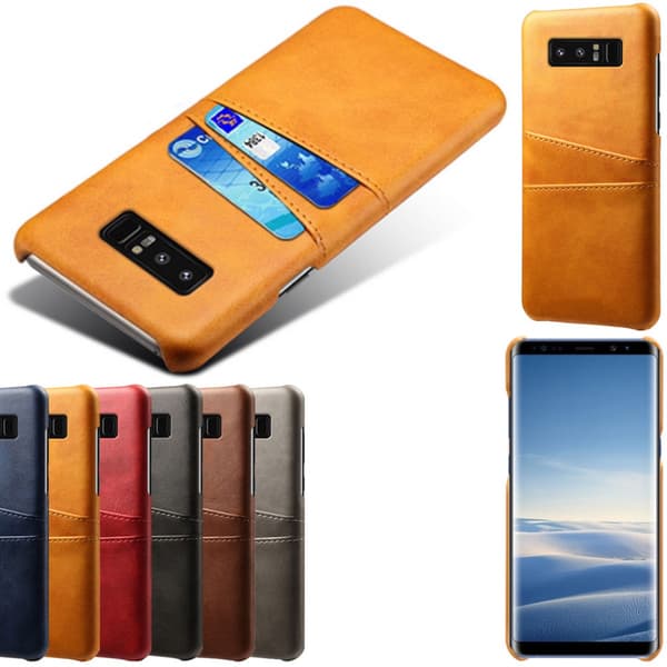 Samsung Note8 skal etui beskyttelse læder kort visning mastercard - Rød Note8