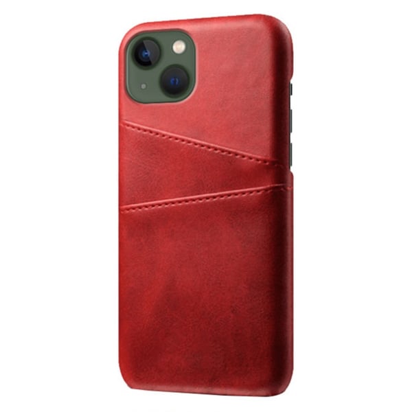 Kortholder Iphone 14 cover mobilcover udskæring til oplader hovedtelefoner - Red iPhone 14