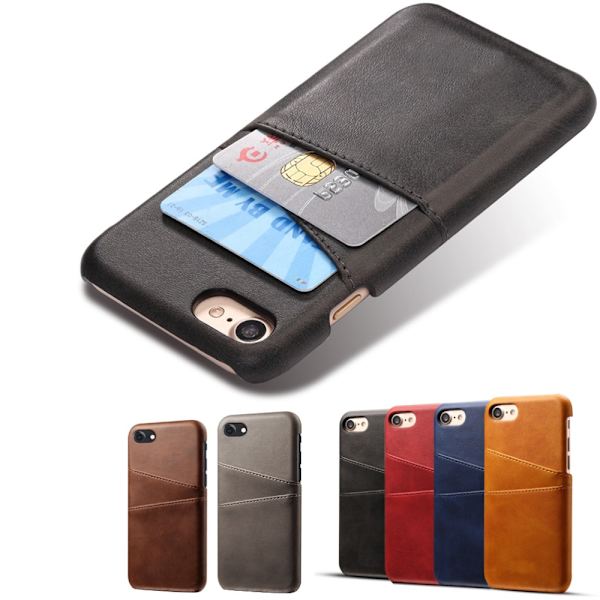 iPhone SE 2022/2020 kuori kortti - Tumman ruskea iPhone SE gen 3/2