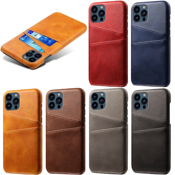 Kortholder til iPhone 13 Pro Max - Etui med plads til kort Brun iPhone 13 Pro Max