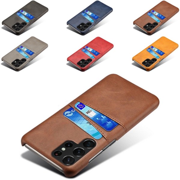 Samsung Galaxy S22 Ultra Case Mobile Cover Cutout laturin kuulokkeet - Brown