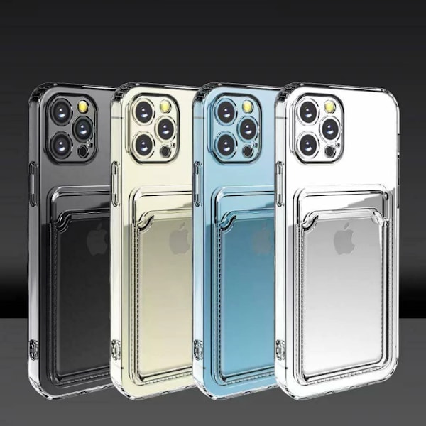 Iphone 16/15/14/13/12/11/SE/X/XS/8/7 skal mobilskal kort slot - Transparent IPHONE 12 MINI