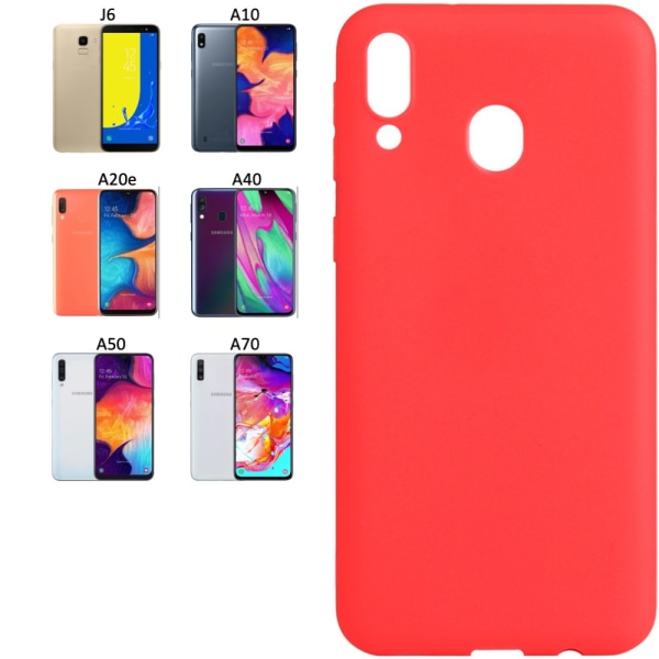 Silikon TPU skal Samsung A20e/A70/A50/A40/A10/J6 fodral svart - Svart A20e Galaxy Samsung