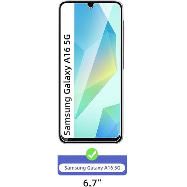 2-pakkia Samsung Galaxy A16 Tempered Glass -näytönsuojia Premium läpinäkyvä