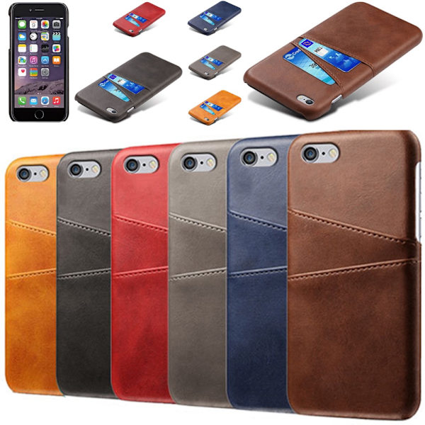 Iphone 6/6s beskyttende etui kreditkort visa amex mastercard - Lysebrun / beige iPhone 6/6s