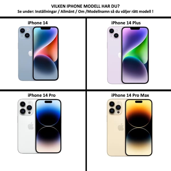 iPhone 14 Pro/ProMax/Plus skal mobilskal fodral TPU - Vælg din: Sort Iphone 14 Pro Max